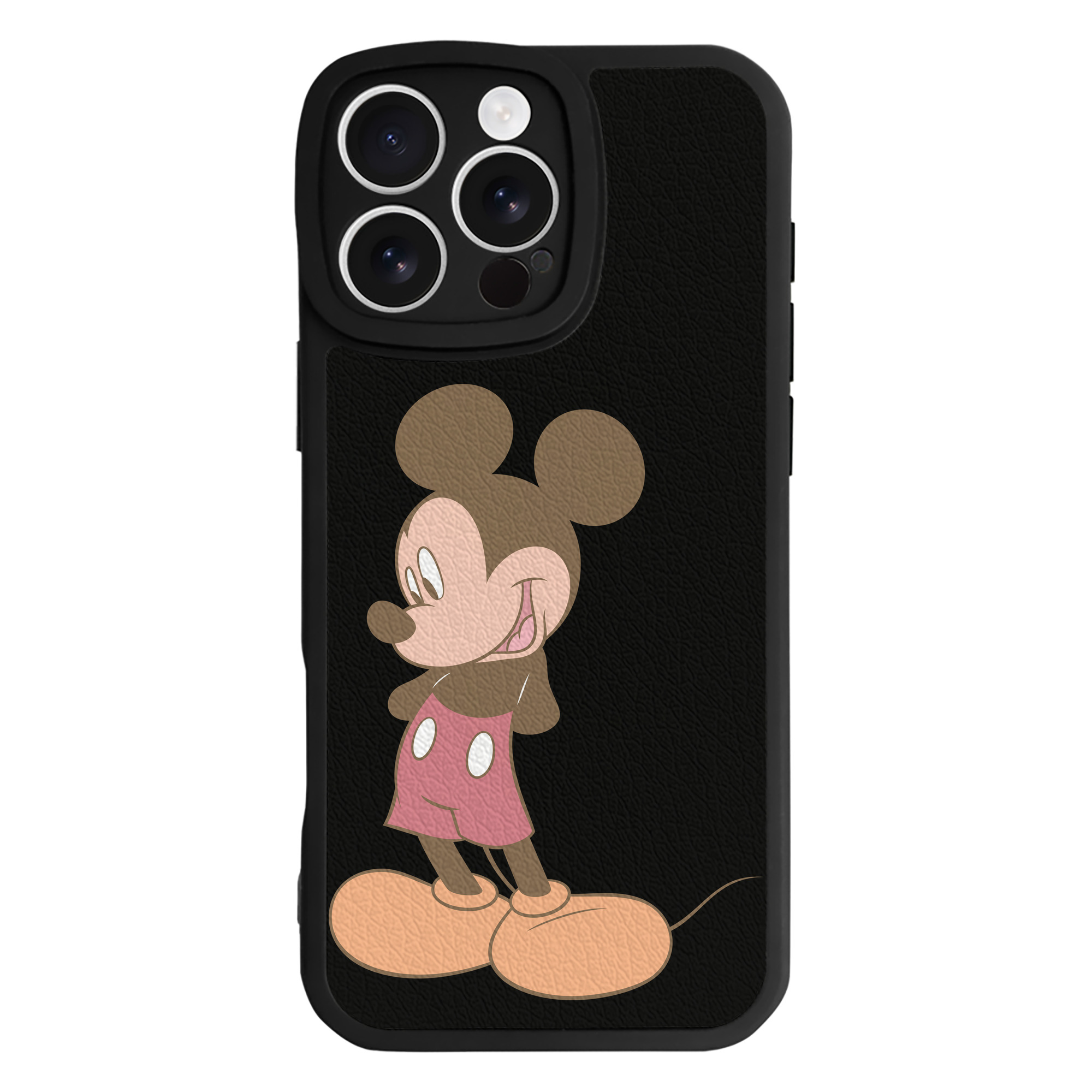 （画像用） ミッキーマウス Mickey Mouse 【iPhone 16シリーズ対応】シリコンスマホケース（レザー調） 材質：シリコン